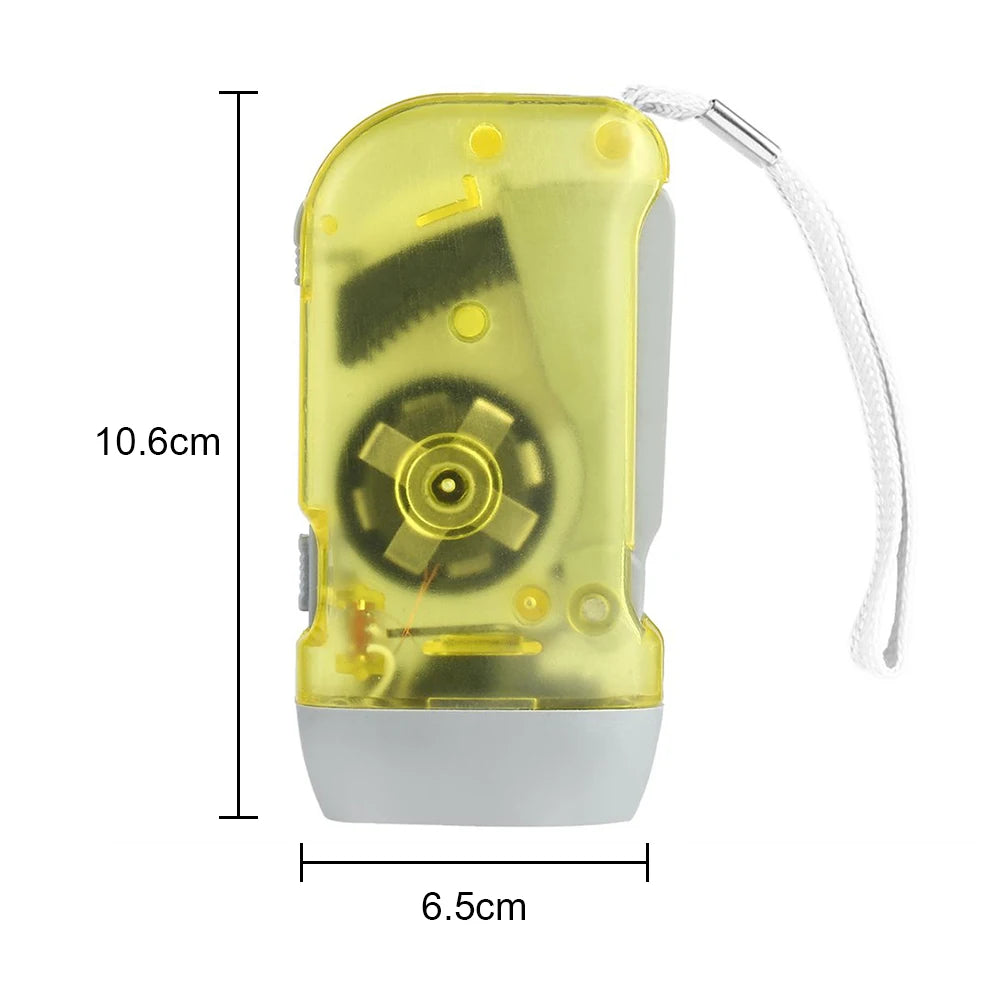 Plastic Hand Pressing Dynamo Flashlight Portable Plastic LED Camping Hand Crank Torch Outdoor Camp Ligting Tool Zpaxo