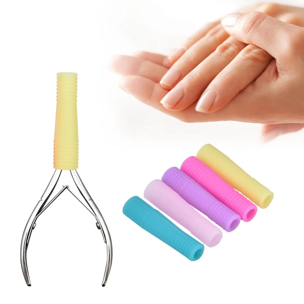 10PCS Silicone Dead Skin Scissors Cover Spiral Tube Cover Protector Nipper Protective Cap Dead Skin Scissors Sleeve Nail Care Zpaxo