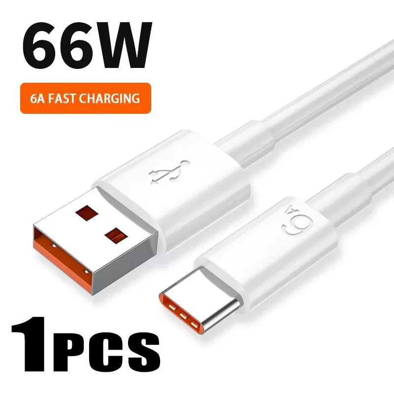 6A USB-C Fast Charging Cable – 1–6 Pack | Type-C Charger