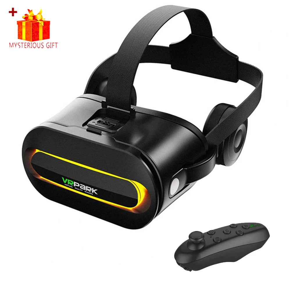 VRPARK J60 3D VR Headset – Bluetooth 5.0 & Built-In Headphones VR Headset Zpaxo Black VR Control A