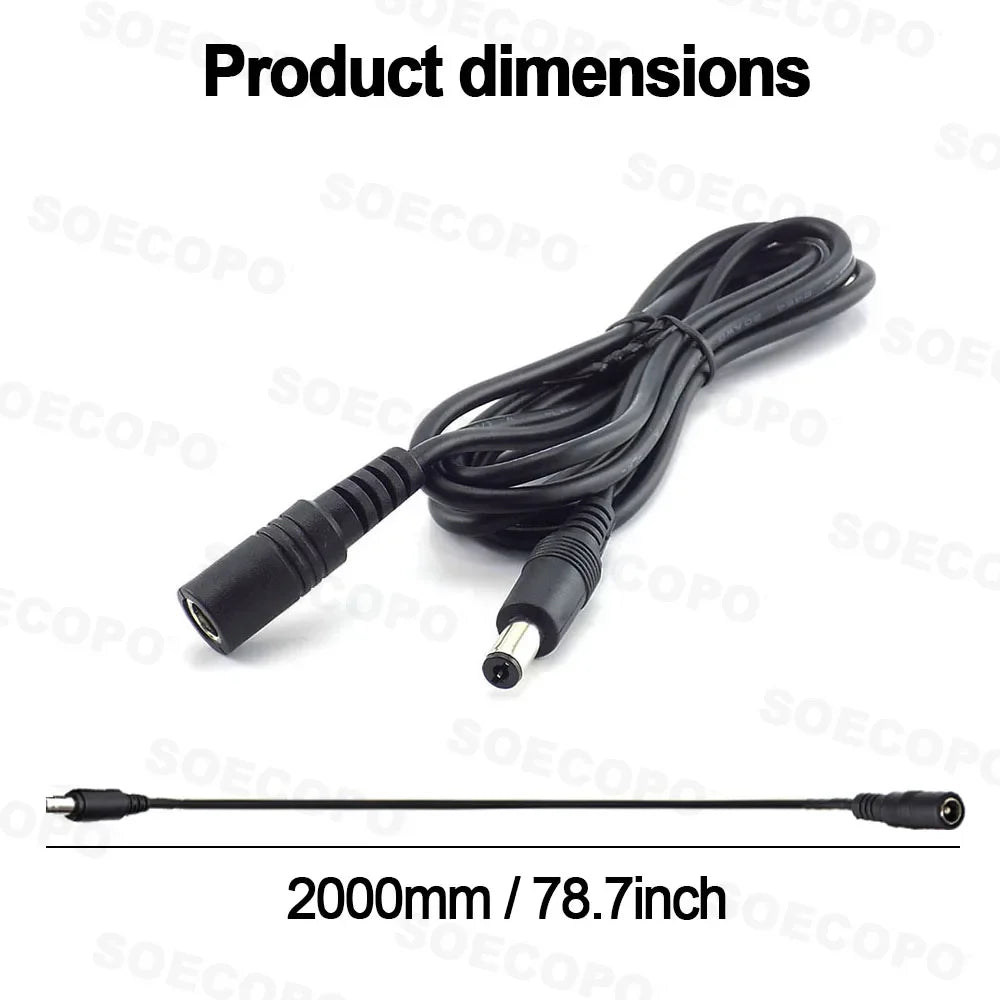 SOECOPO 2 Meter DC Cable Power Extension Cord Solar Panels Multiple