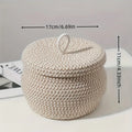 Bohemian Storage Basket Lid Self-supporting Organizer Wardrobe Shelf Zpaxo Light Yellow