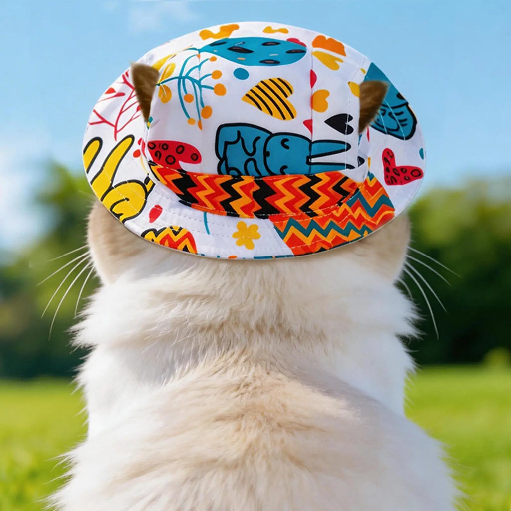 1PC Pet Sun Hat Adjustable Pet Sun Hat Cat Dog Breathable Dog Sunshade Hats Outdoor Travel Pet Fisherman Hat Sun Protection Zpaxo