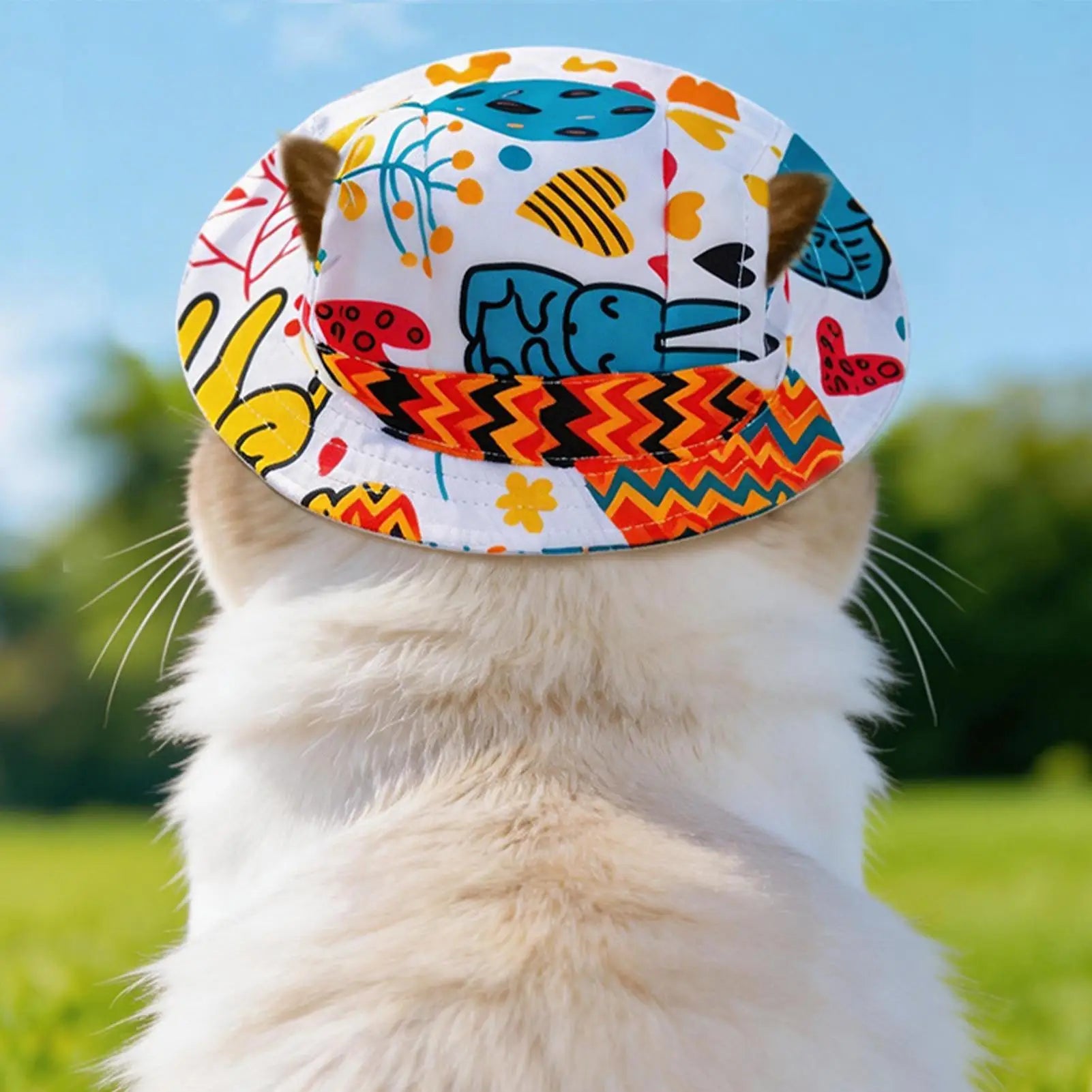 1PC Pet Sun Hat Adjustable Pet Sun Hat Cat Dog Breathable Dog Sunshade Hats Outdoor Travel Pet Fisherman Hat Sun Protection Zpaxo