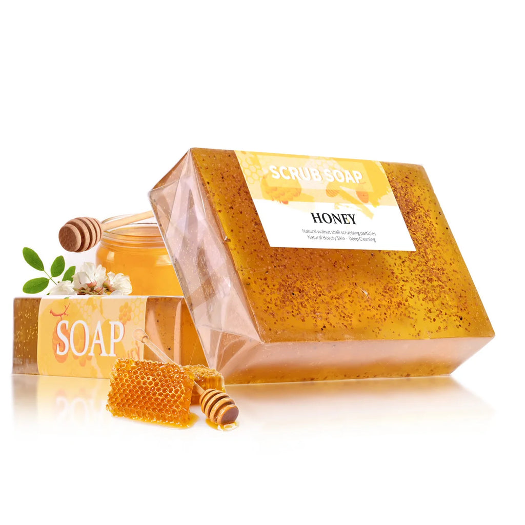 Honey Walnut Scrub Soap – Natural Handmade Facial & Body Bar Handmade Scrub Soap Zpaxo 100g
