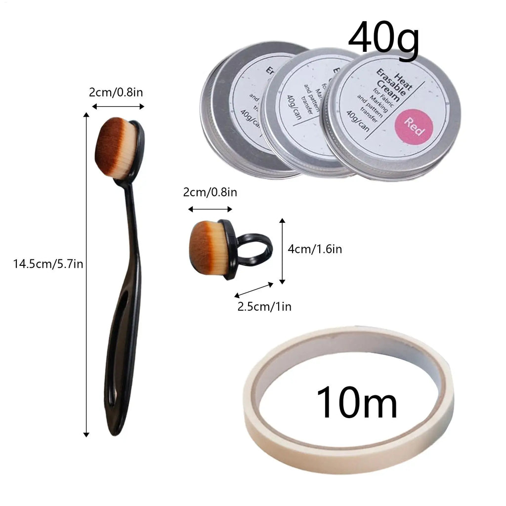 Heat Erasable Marking Cream 3 Colors Fabric Pen Template Embroidery