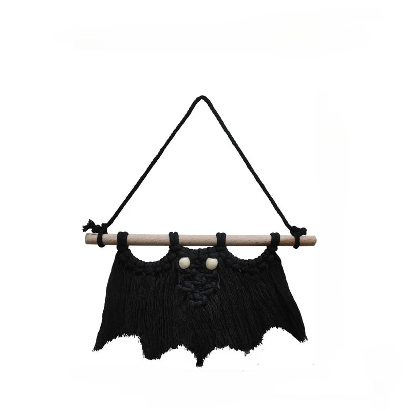 3D Hand-knitted Black Bat Hanging Ornament Tapestry Halloween