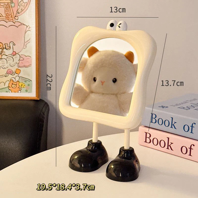 Cartoon Big Foot Tabletop Makeup Mirror – Kawaii Standing Vanity