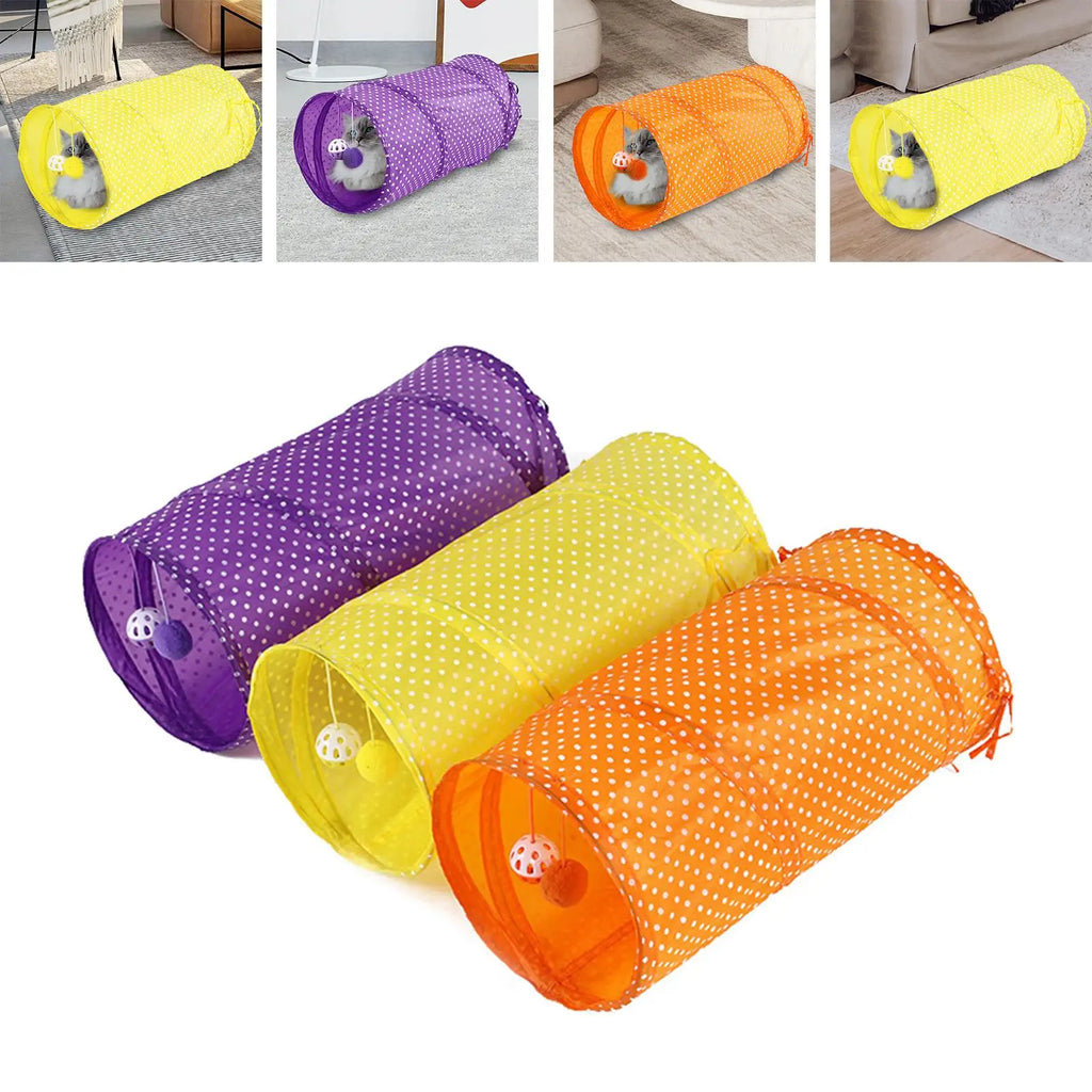 Pet Cat Tunnel Training Interactive Hiding Running Foldable Play Center Cat Toy for Ferrets Bunnies Kitten Rabbits Puppy Zpaxo