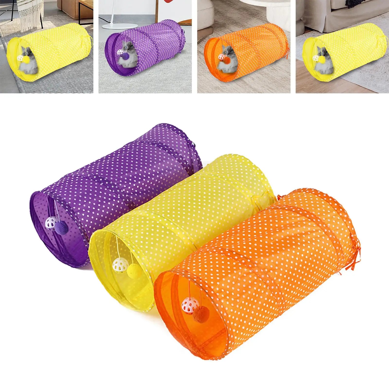 Pet Cat Tunnel Training Interactive Hiding Running Foldable Play Center Cat Toy for Ferrets Bunnies Kitten Rabbits Puppy Zpaxo