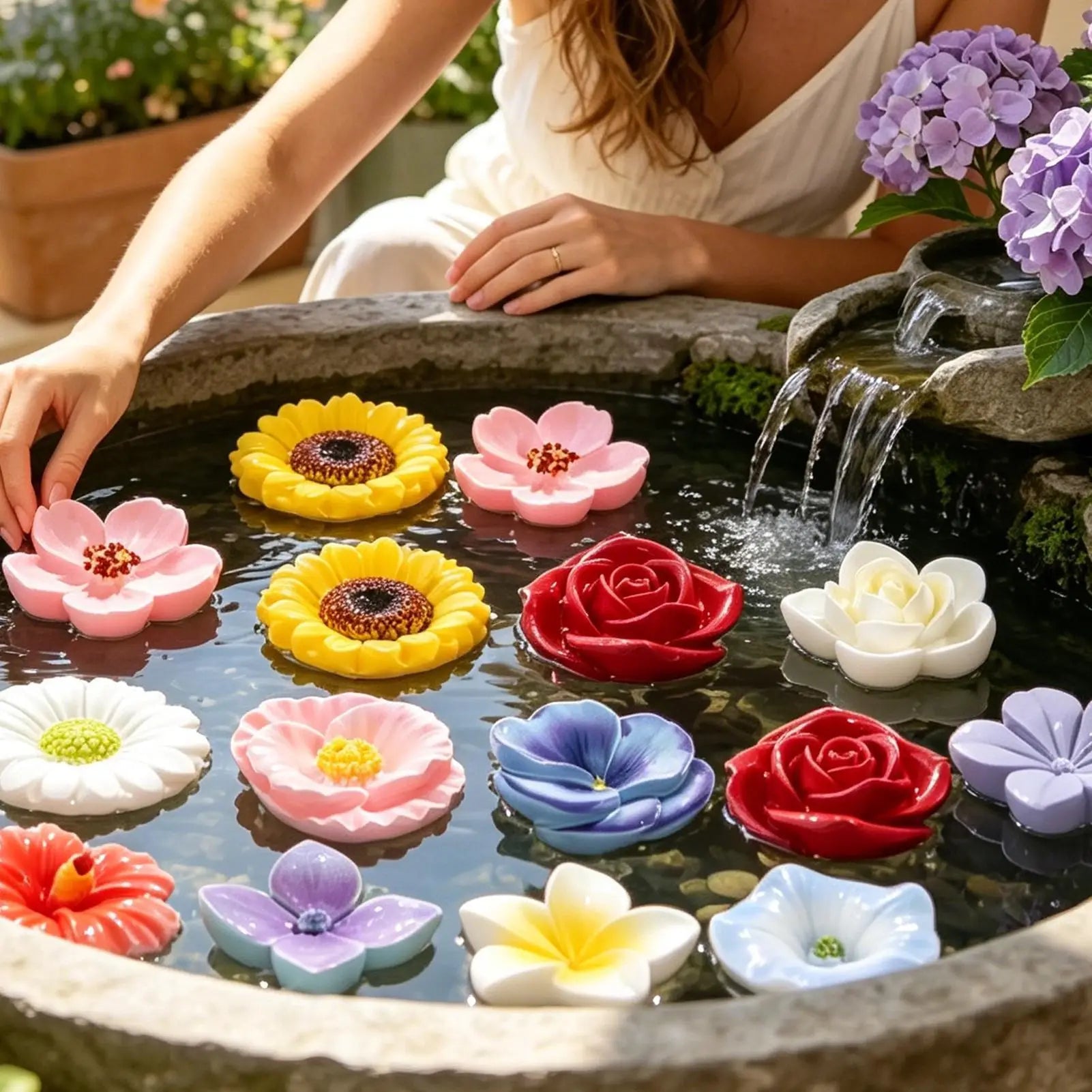 Bee Water Feeder Floating Resin Flower Insect Drinking Station Cute