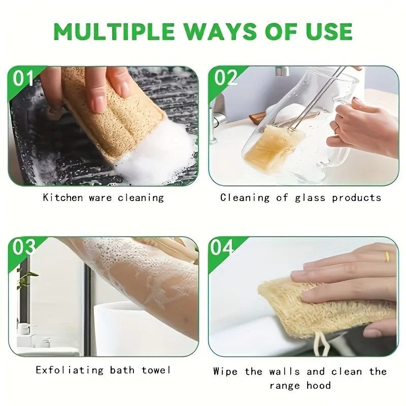 Loofah Sponges Natural Exfoliating Body Scrubber Bamboo Fiber Shower