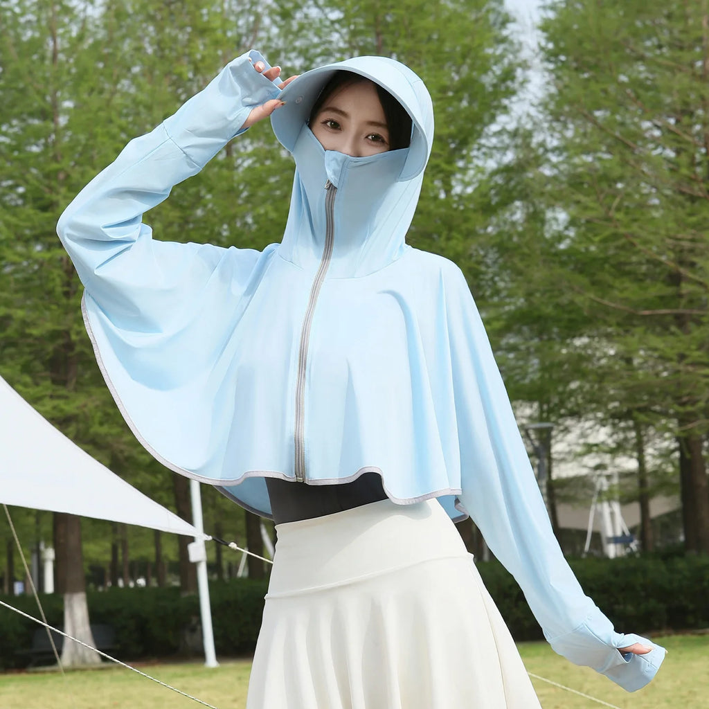 Women's Ice Silk Sun Protection Jacket Spring Summer UV-Blocking