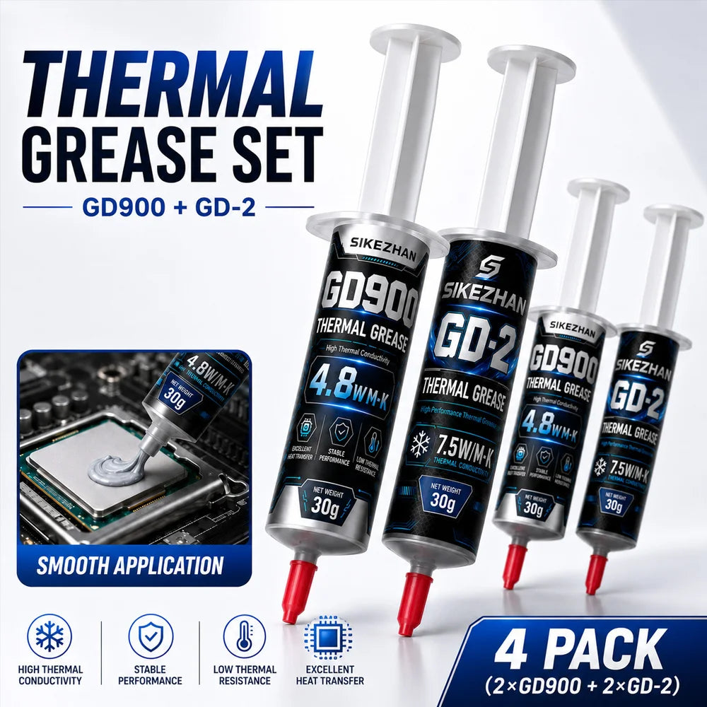 SIKEZHAN 2Pc Thermal Paste 30g Silicone Grease High Conductivity Cooling Compound for CPU GPU LED Heatsink Processor Chip Cooler Zpaxo