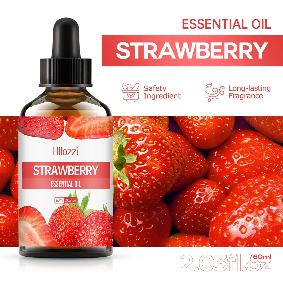 100ml/60ml/30ml Strawberry Essential Oil Fruit Essential Oil Aromatherapy Aromatherapy Essential Oil Humidifier Diffuser Zpaxo