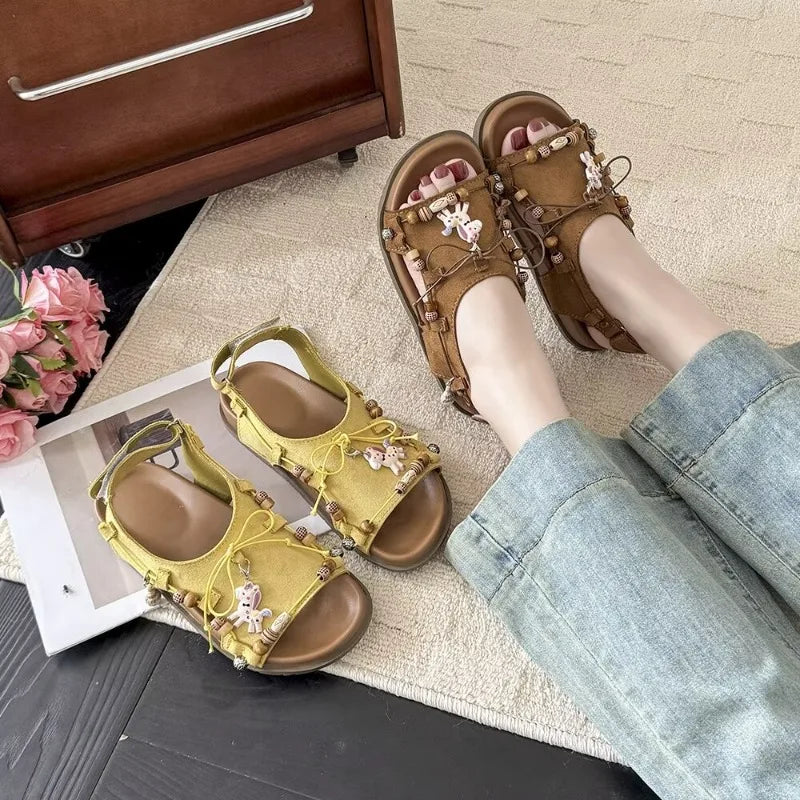 Women's Fish Mouth Open Toe Comfortable Vintage Sandals 2026 Summer Zpaxo