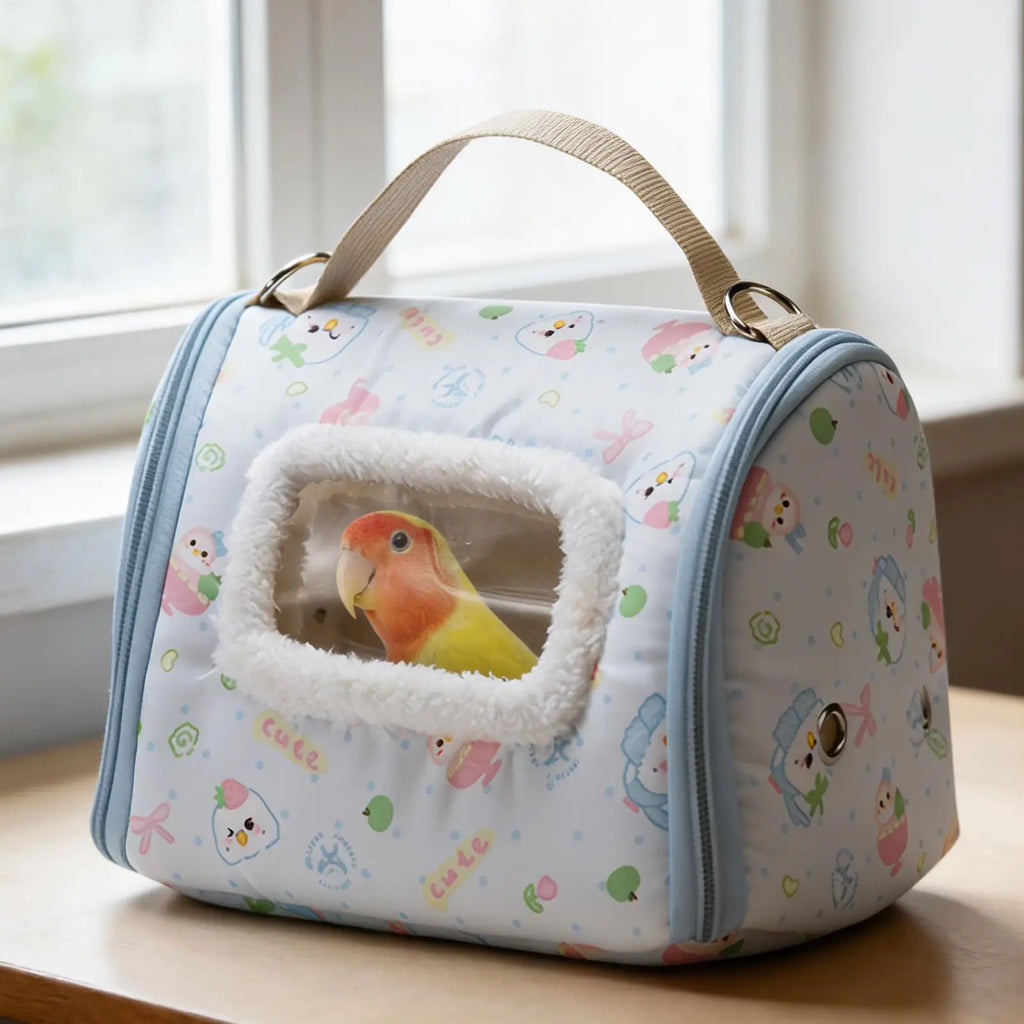 Bird Carriers Portable Parrot Transport Box with Window Bird Bag Carrier for Parakeet Hiking Camping Conure Cockatiel Canary Zpaxo