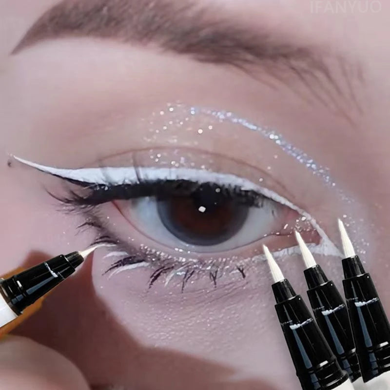 Ultra-thin Matte White Eyeliner Liquid Pen Waterproof Sweat-proof