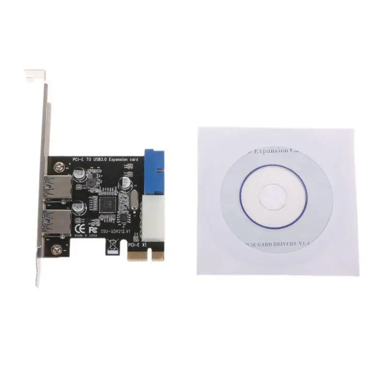 652F PCI for Express to Dual 19Pin USB3.0 Card PCI-e to Internal 20Pin Male Ports Ada Zpaxo