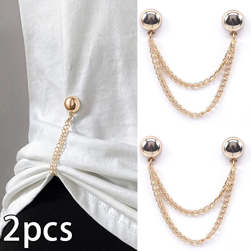 Magnetic Ball Chain Clips – No-Sew Sleeve & Pants Shortener 2pc