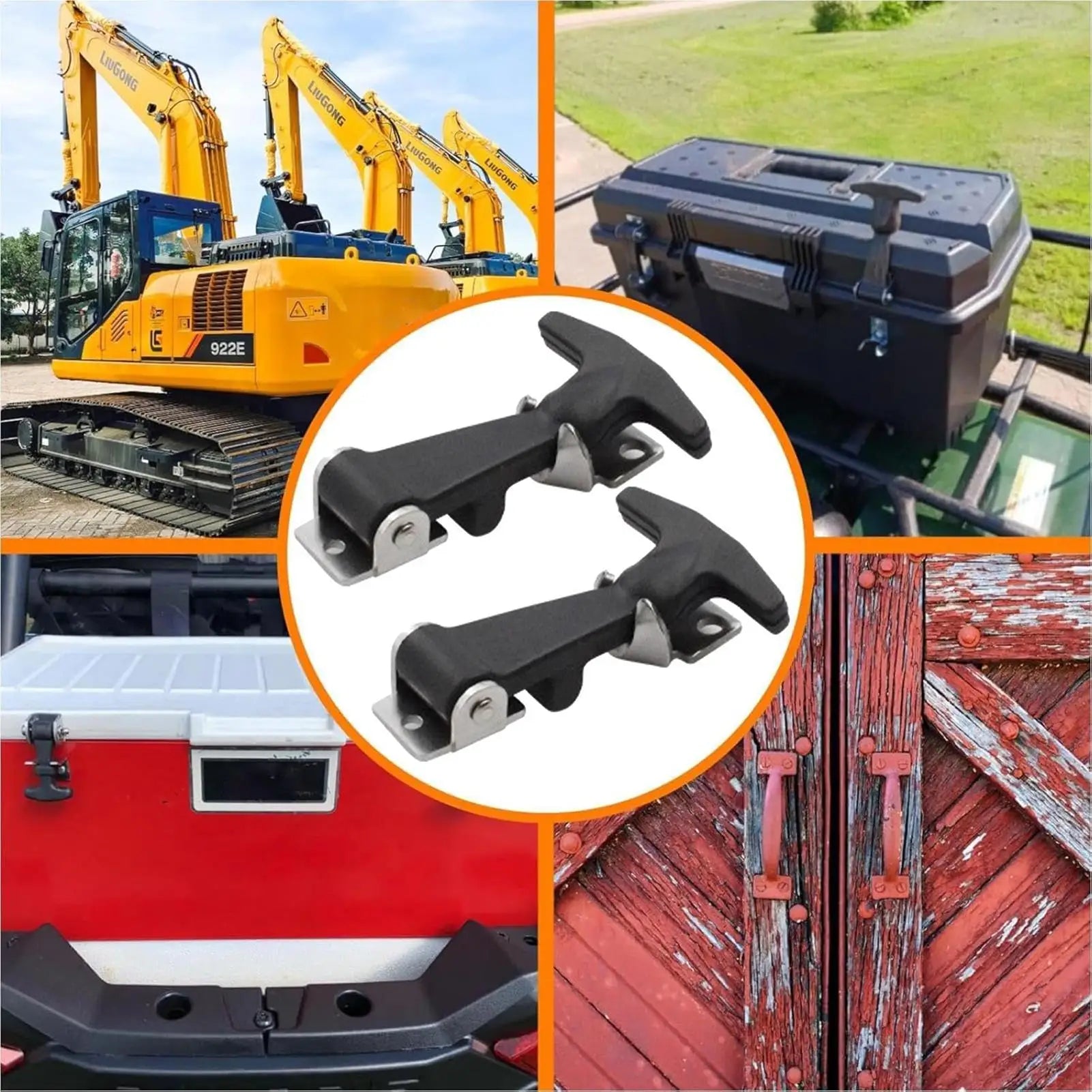 Rubber T Handle Latches Elastic Stainless Steel Hood Catch Flexible