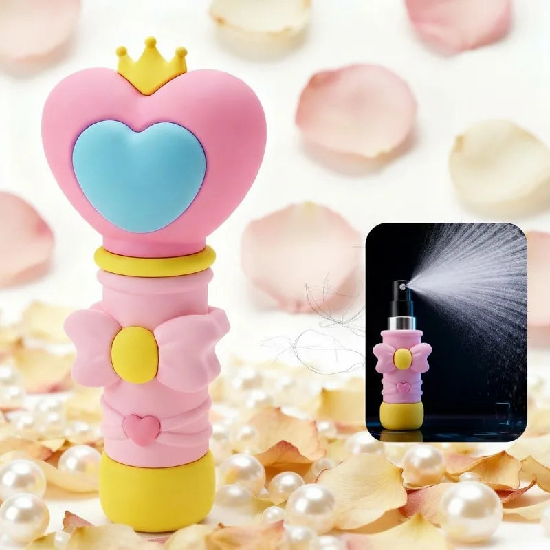 Portable Refillable Spray Bottle Heart Shaped Magic Wand Atomizer