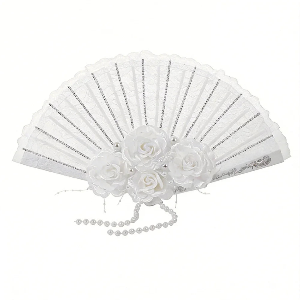 Snow White Feather Floral Fan – Bridal Wedding Decoration