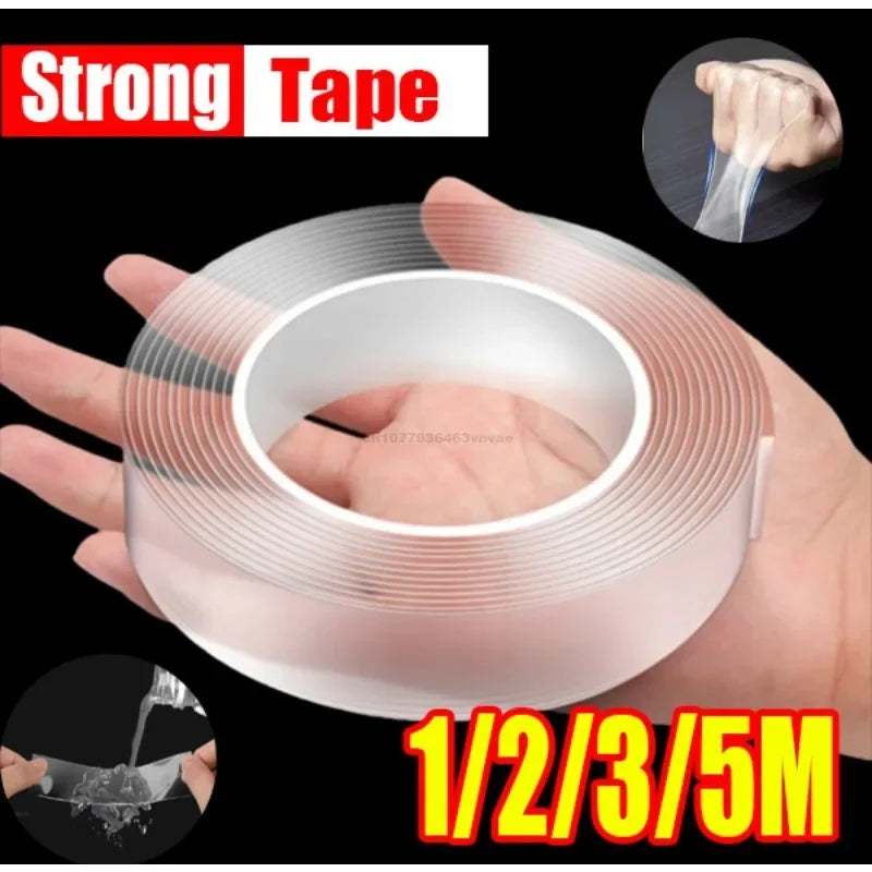 Double Sided Nano Tape Extra Strong Decorative Adhesive Tape Thickened Transparent Waterproof Tape Glue Useful Things for Home Zpaxo