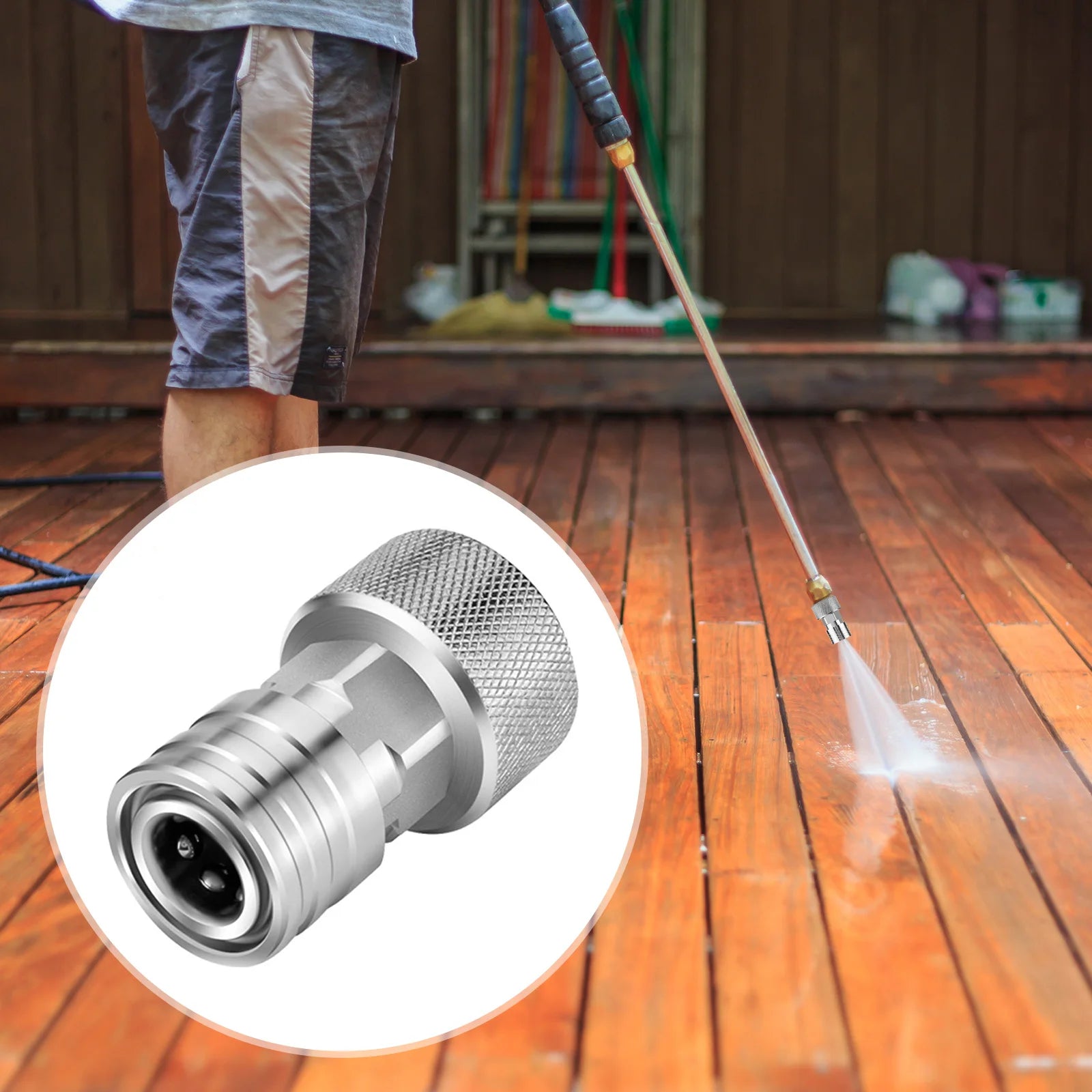 Garden Hose Mini Power Washer Adapter Car Washing Nozzle Attachment