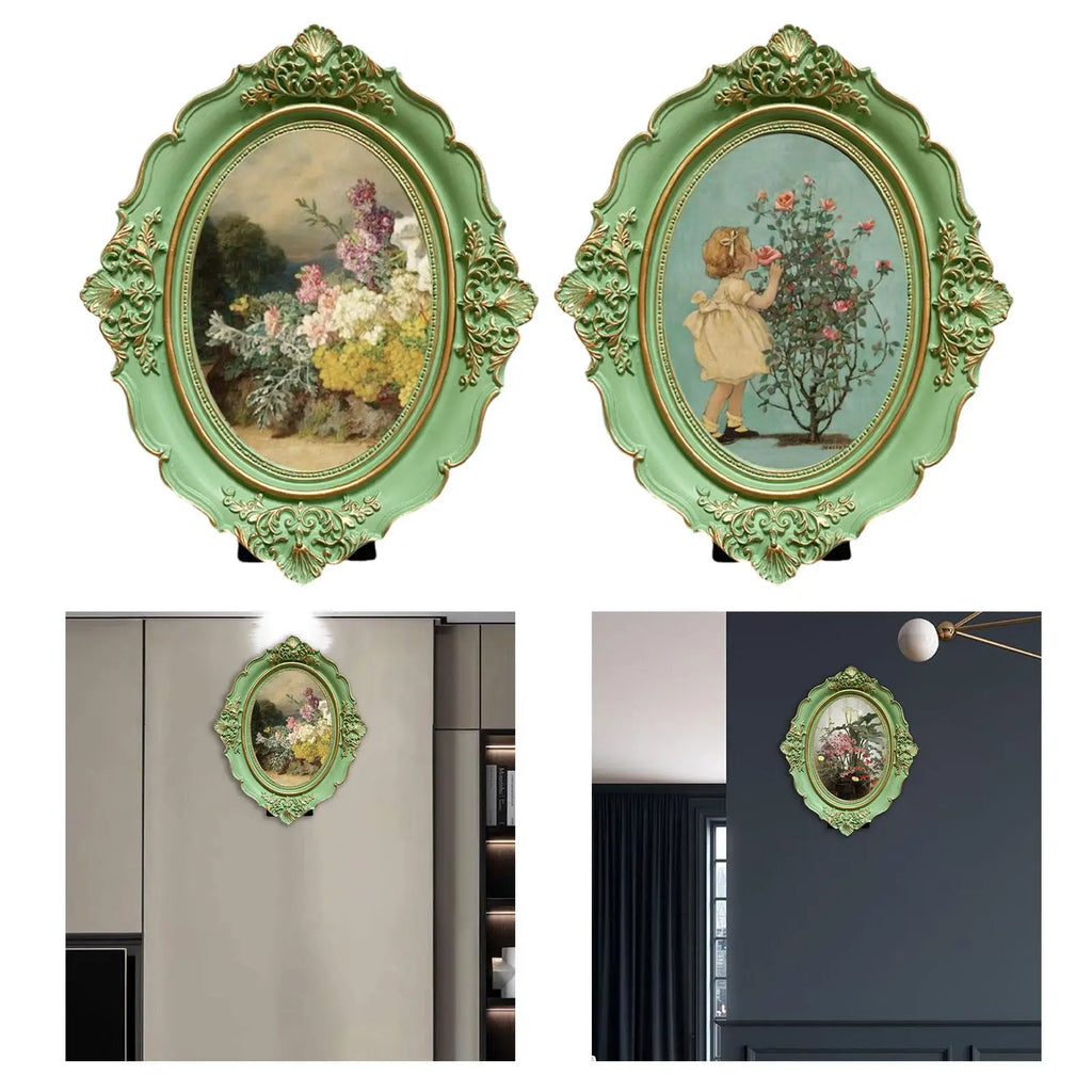 Picture Frame Resin Antique Photo Gallery Art Photo Frame Photo Display Holder for Bedroom Wall Living Room Table Home Decor Zpaxo