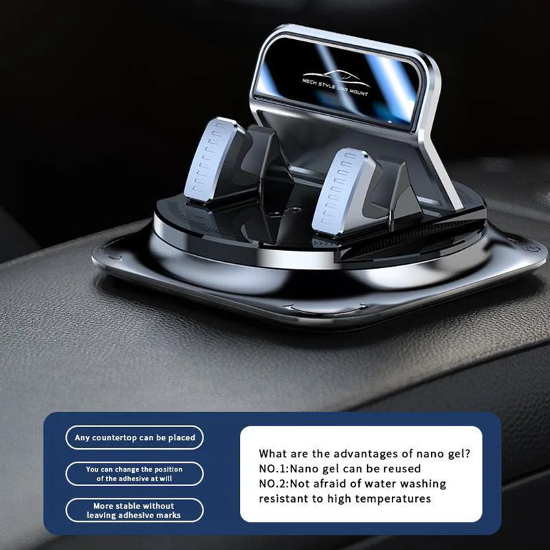 2 in 1 Car Phone Holder With Number Plate Multi Phone Holder Adhesive Stable Anti Shake Car Dashboard Navigation Bracket Zpaxo