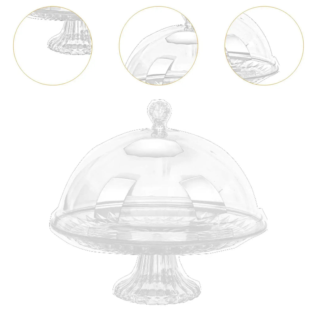 Dome Serving Plate Multiuse Cake Stand Dried Fruit Salad Cover Candy Zpaxo