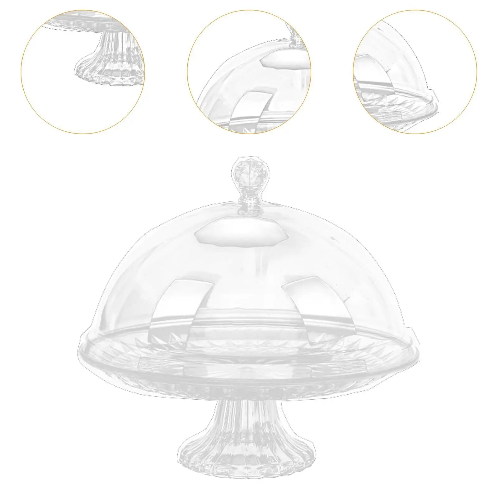 Dome Serving Plate Multiuse Cake Stand Dried Fruit Salad Cover Candy Zpaxo