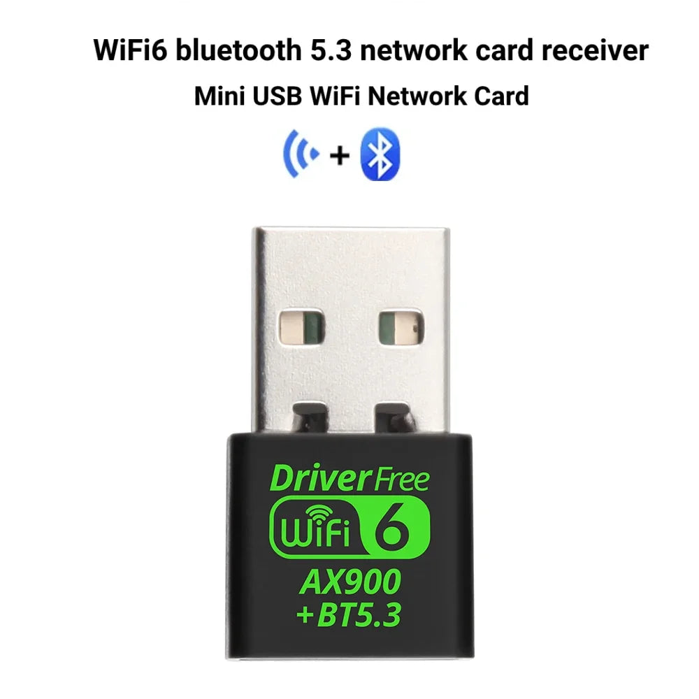 900Mbps USB WiFi 6 BT 5.3 Adapter 2in1 Dongle Dual Band 2.4G&5GHz Network Card Wireless Wlan Receiver For PC Driver Free AX900 Zpaxo