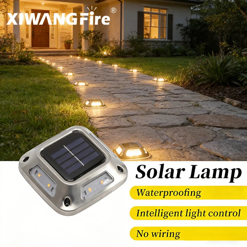 8 LED Solar Ground Light Waterproof White Warm Garden Lamp Outdoor Zpaxo