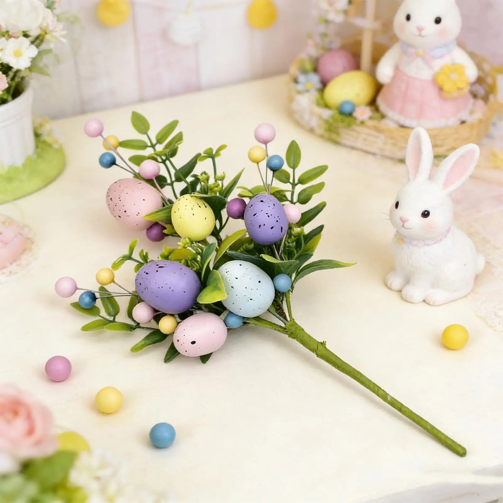 Easter Picks Festive Holiday Stem Decorations Artificial Easter Spray Vine for Party Floral Arrangement Vase Table Centerpiece Zpaxo