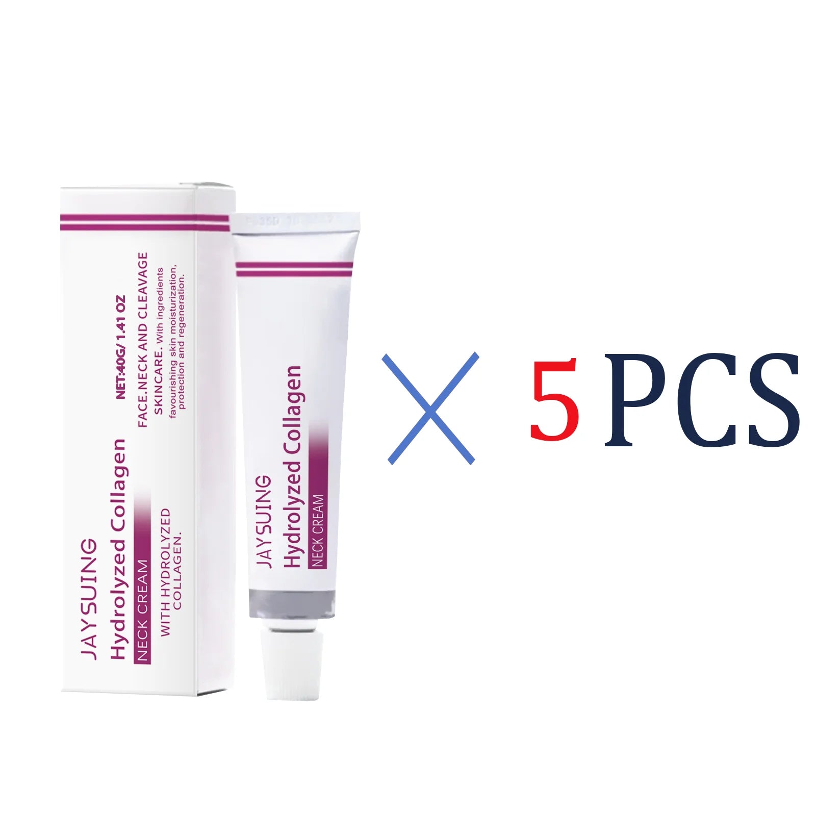 JAYSUING Hydrolyzed Collagen Neck Cream Anti-Aging Neck Firming Cream Reduce Wrinkles & Tighten Skin Moisturizing Care for neck Zpaxo 5 Pcs