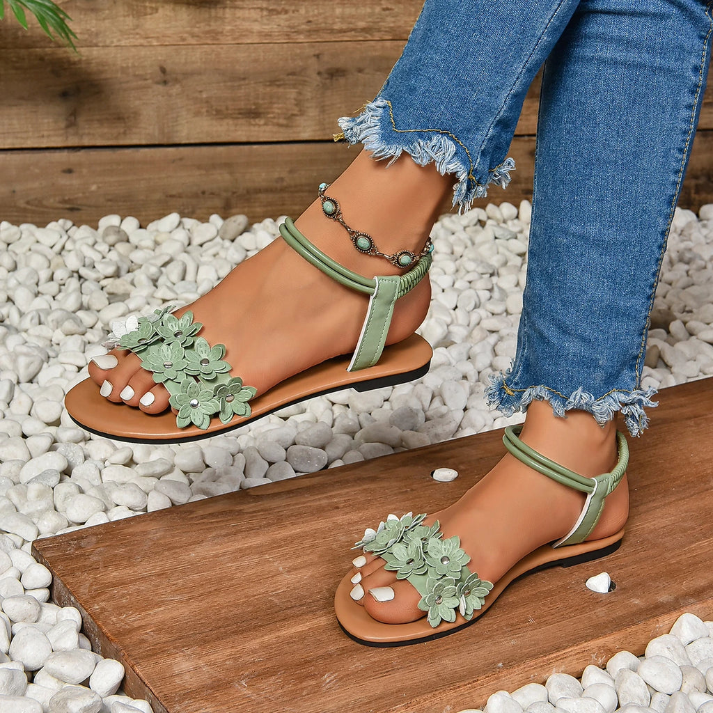 Lightweight 2025 Summer Casual Sandals Open-toed Women Flats Elegant Zpaxo