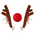 Creative Christmas Auto Exterior Decor Deer Horn Red Nose Cute Car Zpaxo Style 1