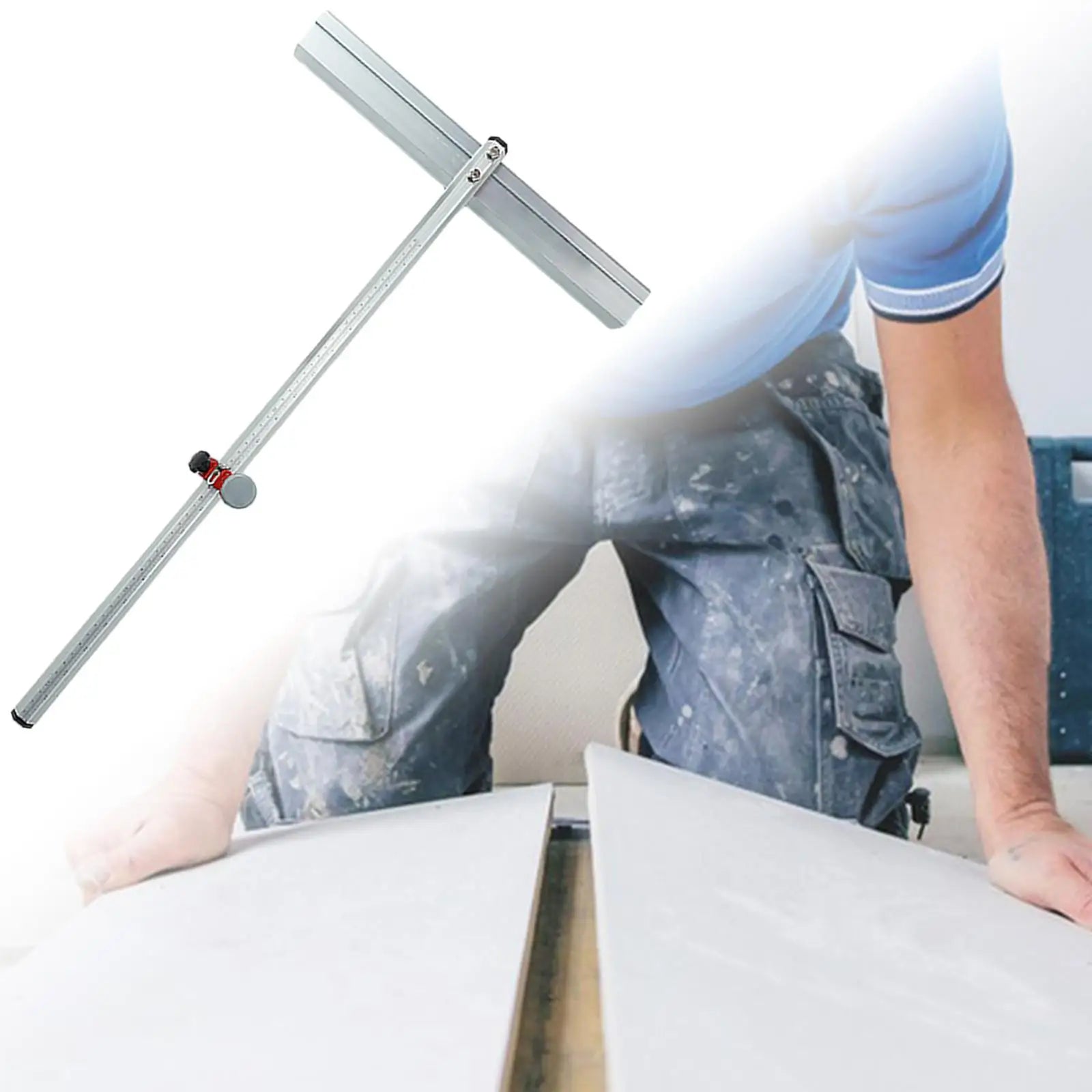 T-Shape Glass & Tile Cutter – 60cm Self-Oiling Hand Tool Glass & Tile Cutter Zpaxo silver