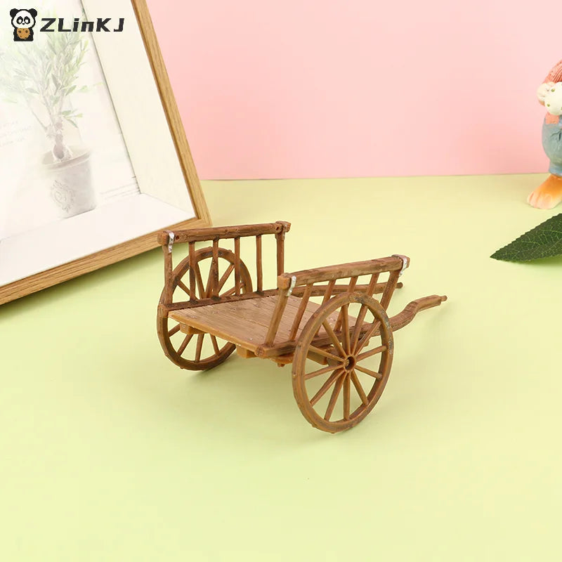 ▶1Pcs Dollhouse Miniature Simulation Assembled Cart Model DIY Accessories Doll Garden Furniture Toys Decoration Zpaxo