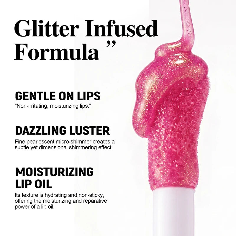 4 Colors Water Light Mirror Lip Gloss Makeup Cute Bow Bracelet Moisturizing Hydrating Lip Oil Pearlescent Fine Shimmer Lip Glaze Zpaxo