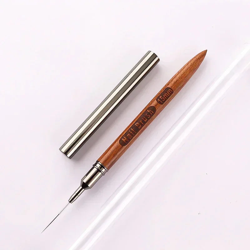 Nail Brush Wood Handle Gel Nail Art Liner DIY Painting Brush Drawing Lines Stripe Flower Painting Pen UV Gel Manicure Salon Tool Zpaxo
