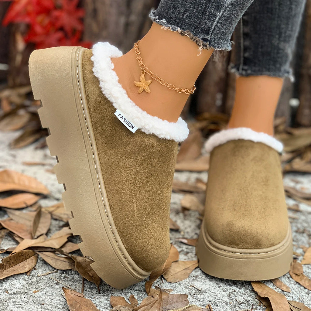 Women Platform Boots 2025 New Comfortable Luxury Fashion Ankle Boots Women Casual Thickened Fluff Shoes Woman Zapatos De Mujer Zpaxo