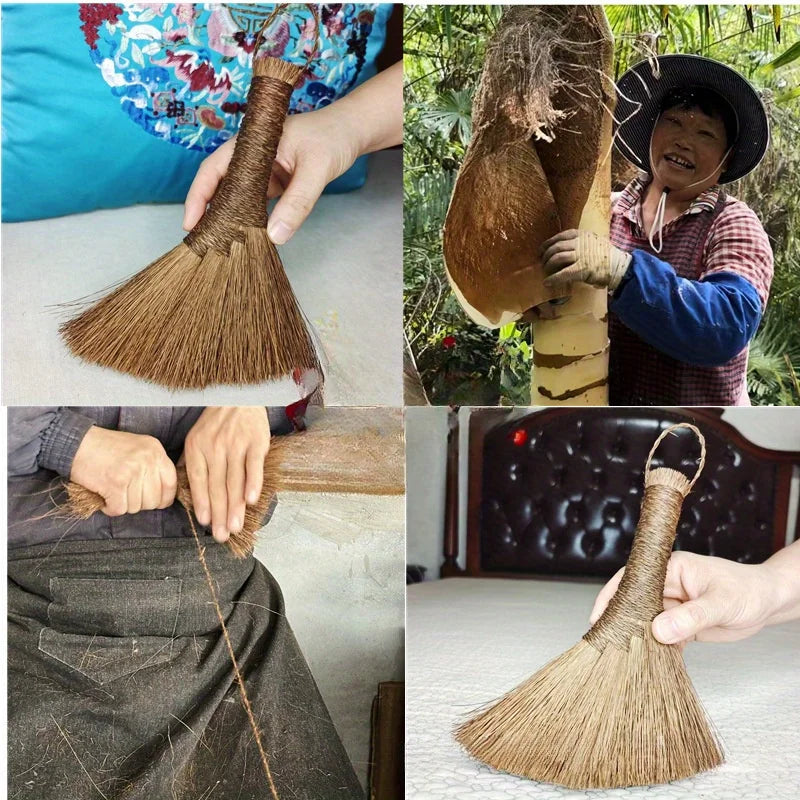 7" Artisan Palm Silk Broom – Handmade Natural Fiber Brush Natural Fiber Broom Zpaxo