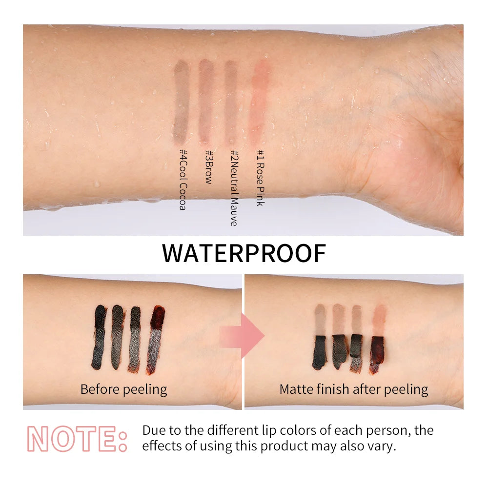 Waterproof Lip Liner Peel Off Tattoo Lipgloss Waterproof Long Lasting Matte Lip Tint Brown Contour Tear-off Lips Stain Cosmetic Zpaxo