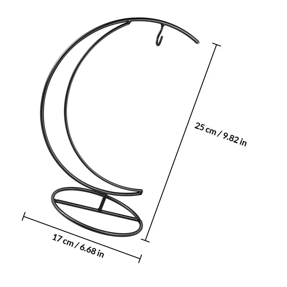 Moon-shaped Iron Hanging Stand Displaying Glass Bottles Plant Pots
