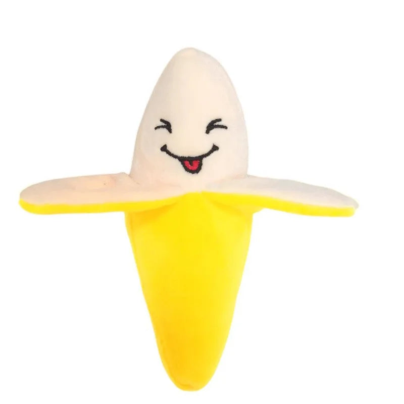 Bite Resistant Plush Squeaky Fruit Dog Toy Durable Chew Small Medium Zpaxo Orange
