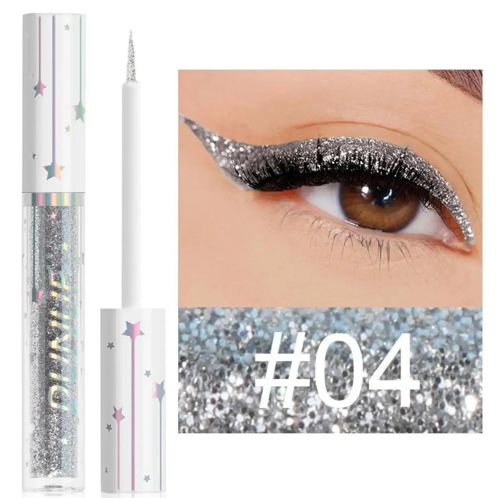 1PC Colorful Shiny Liquid Eyeliner - Flashing, Waterproof, Silky, Long-lasting, Ideal for Beginners, Beauty Makeup Zpaxo 04
