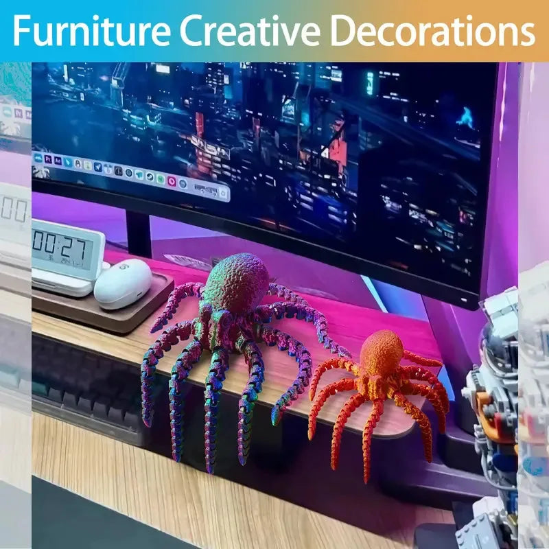 3D-Printed Articulated Octopus Figurine Realistic Stress-relief Toy